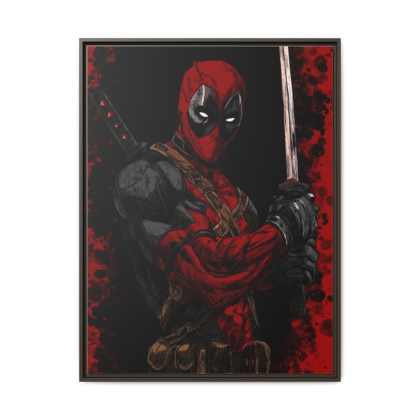The Merc #2 - Framed Canvas Wall Art — Comic Antihero Sword Portrait