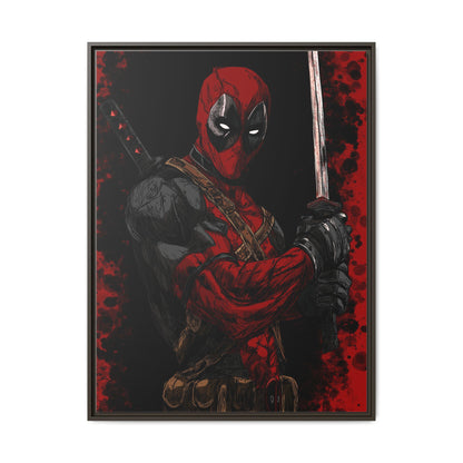 The Merc #2 - Framed Canvas Wall Art — Comic Antihero Sword Portrait