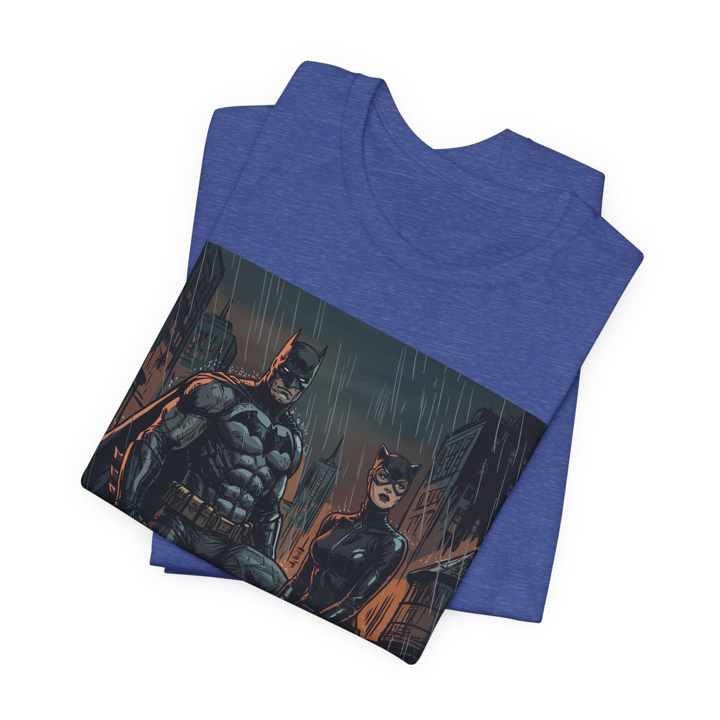 Batman & Catwoman Rain Night T‑Shirt