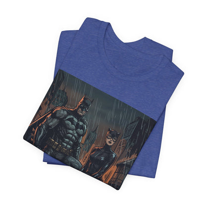 Batman & Catwoman Rain Night T‑Shirt