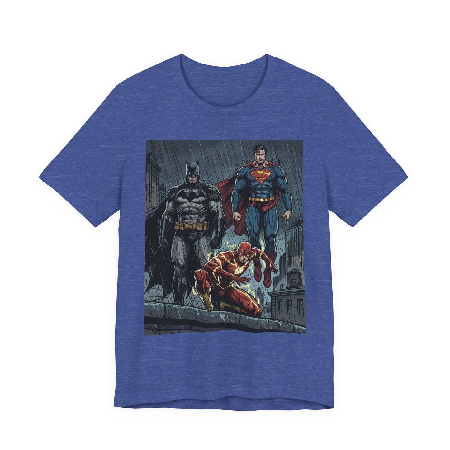 Superhero Team Graphic Tee — Batman, Superman & The Flash