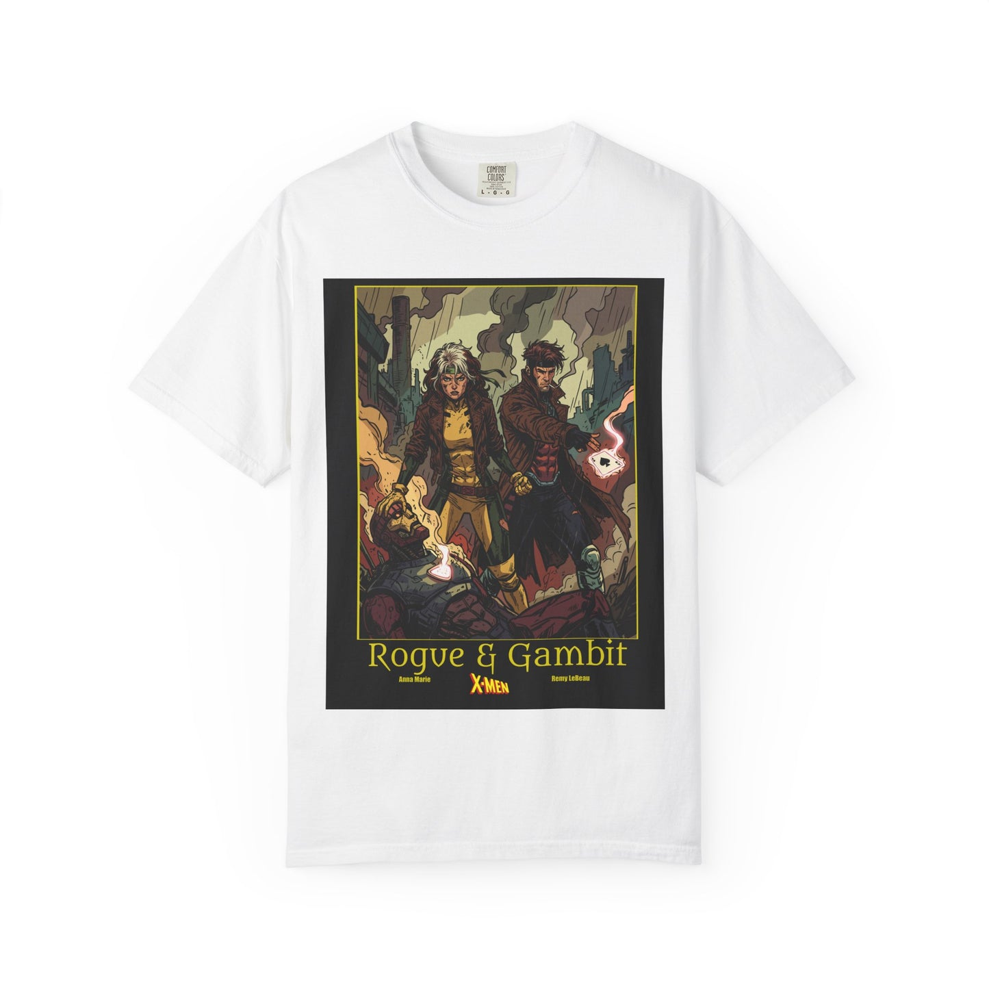 Rogue & Gambit Graphic T-Shirt — Comic Art Mutant Duo Tee