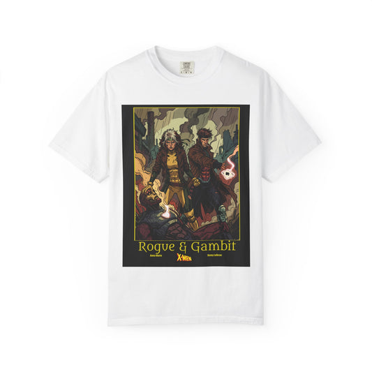 Rogue & Gambit Graphic T-Shirt — Comic Art Mutant Duo Tee