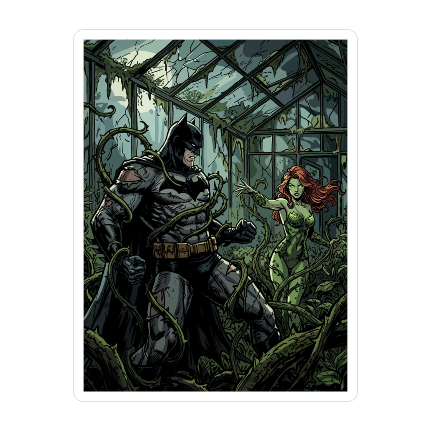 Batman & Poison Ivy Greenhouse Sticker