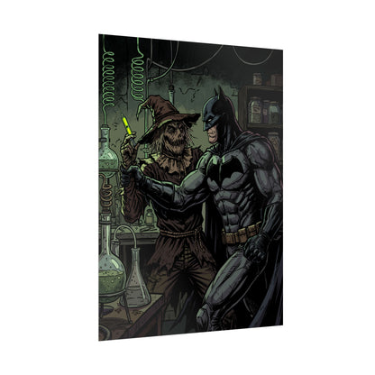 Batman & Scarecrow Poster — Dark Comic Book Art, Horror Superhero Wall Decor