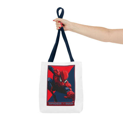Spider-Man Graphic Tote Bag — Retro Red & Blue Comic Design