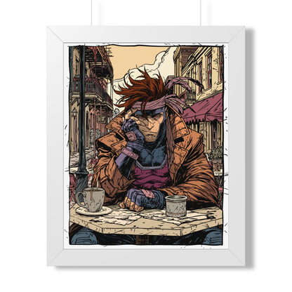 Gambit Framed Poster - Brooding Comic Cafe Art