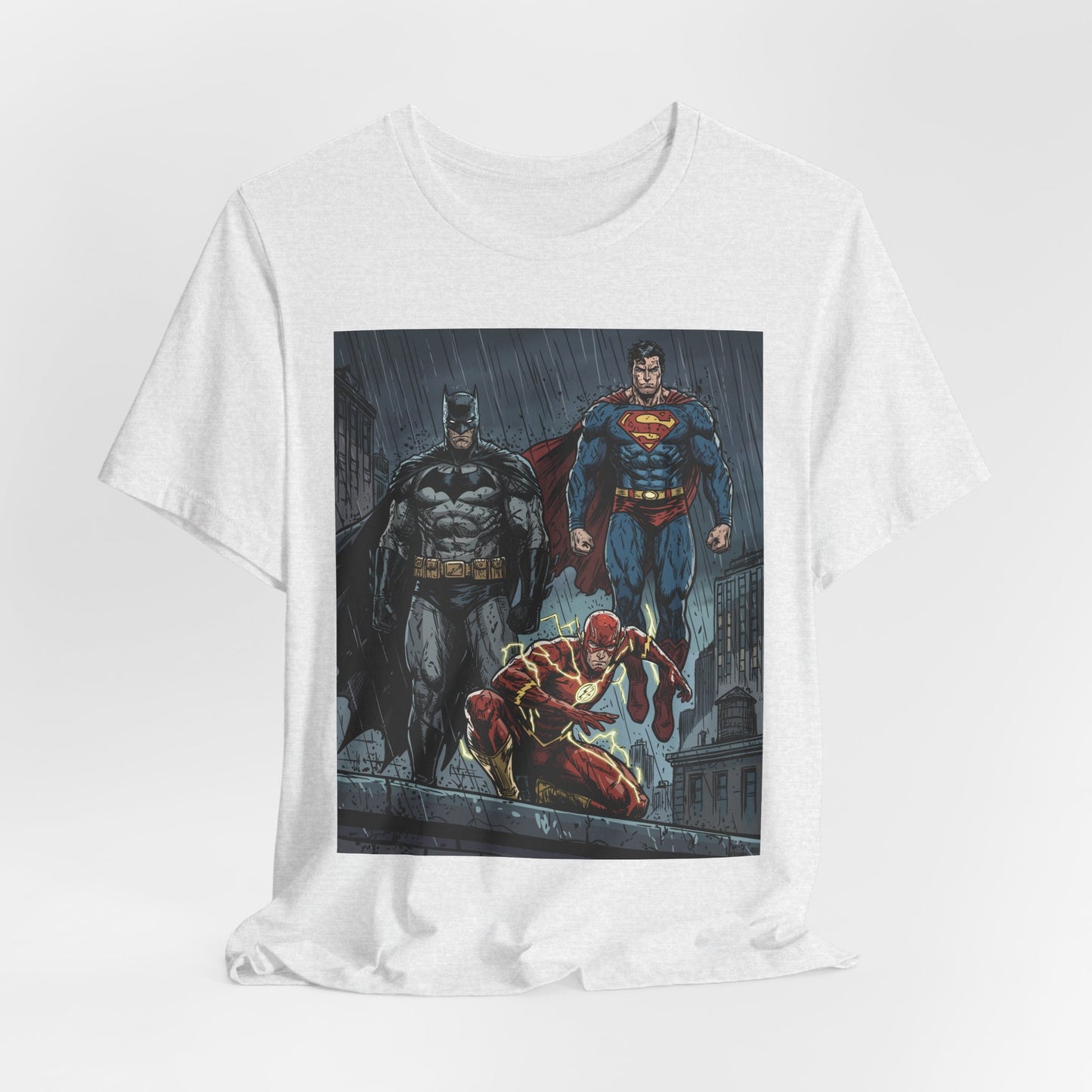 Superhero Team Graphic Tee — Batman, Superman & The Flash
