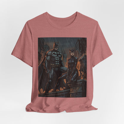 Batman & Catwoman Rain Night T‑Shirt