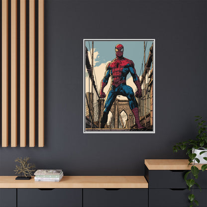 Spider-Man Comic Art Matte Framed Canvas