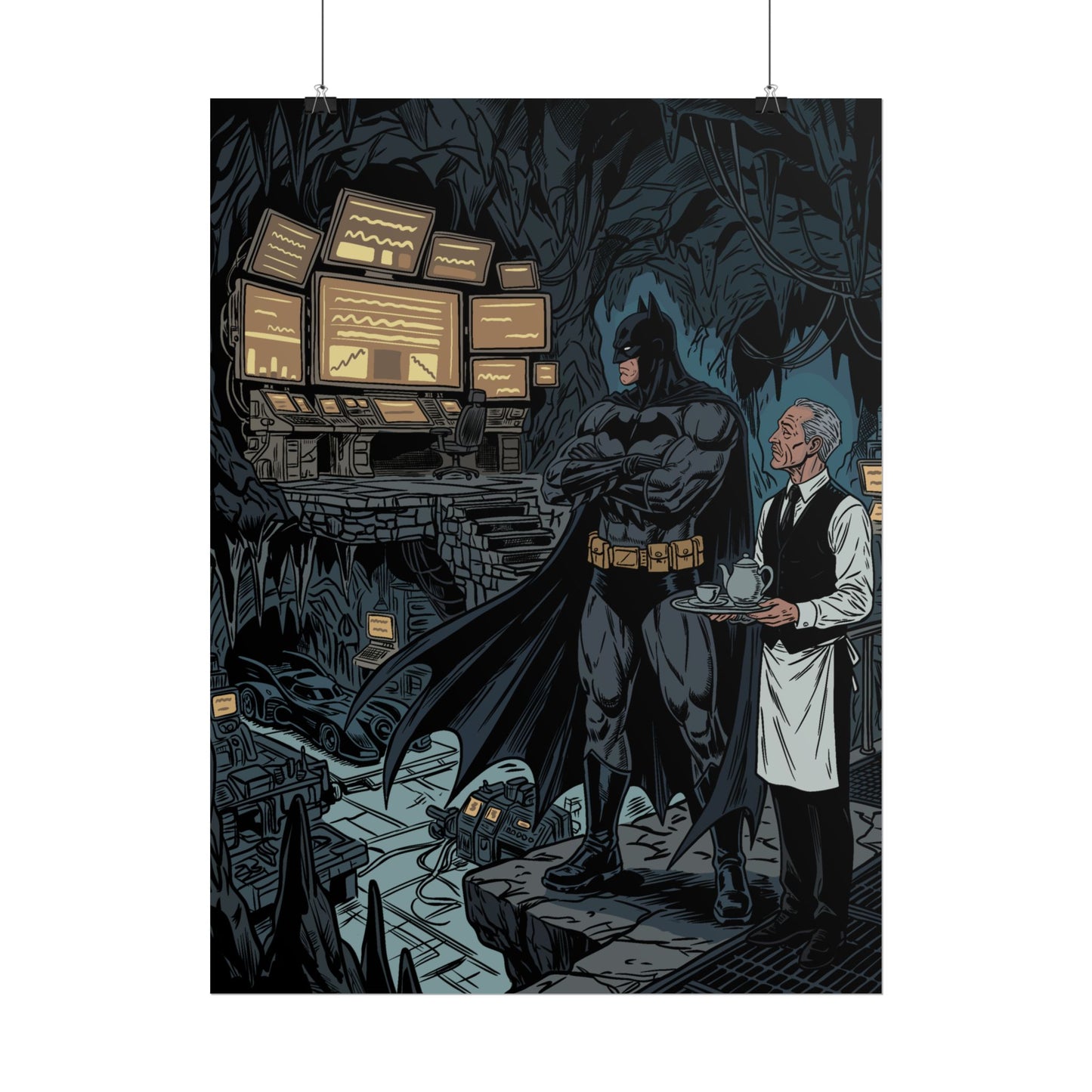 Batman Batcave Poster — Gotham Hero Art Print (Rolled)