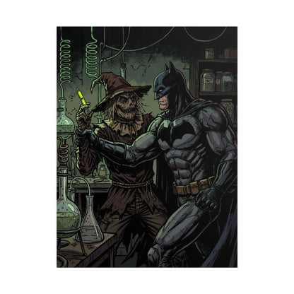 Batman & Scarecrow Poster — Dark Comic Book Art, Horror Superhero Wall Decor