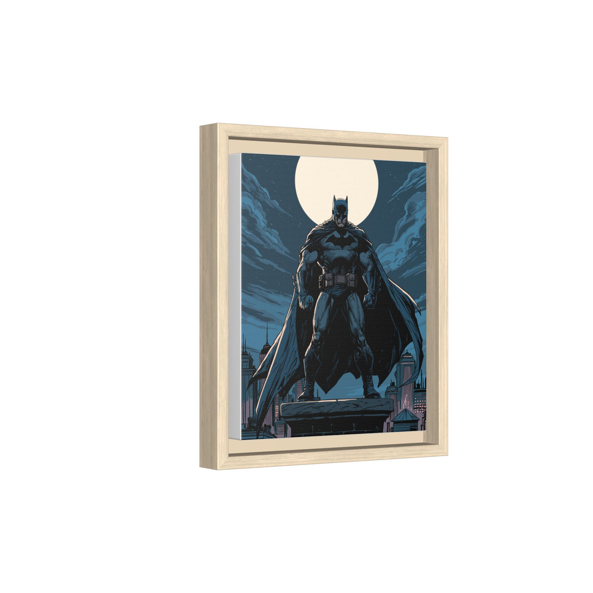 Batman Moonlit Matte Canvas Framed Print