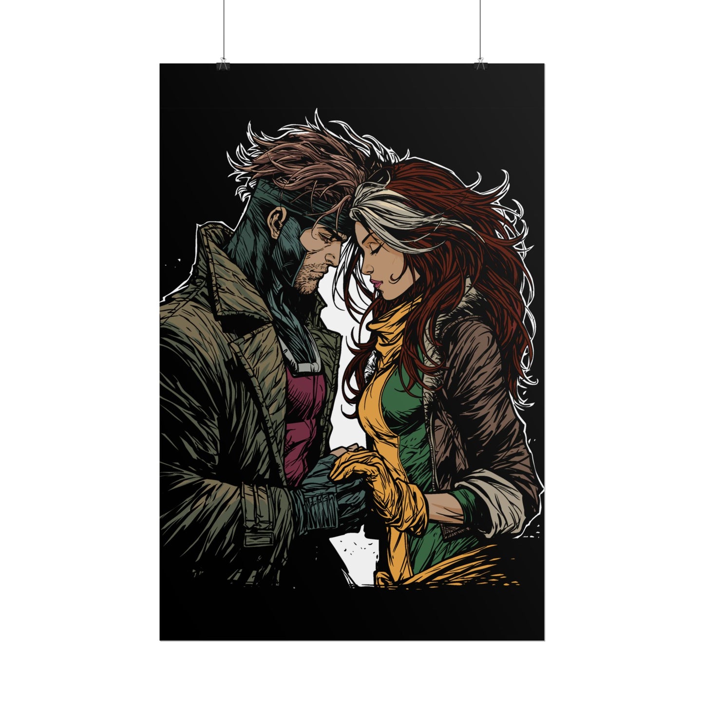 Rogue & Gambit Holding Hands - Fan Art Rolled Poster