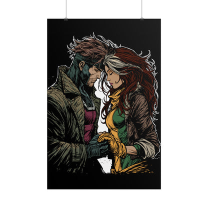 Rogue & Gambit Holding Hands - Fan Art Rolled Poster