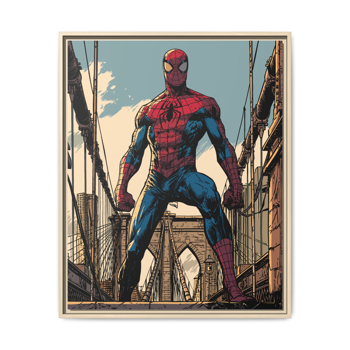 Spider-Man Comic Art Matte Framed Canvas