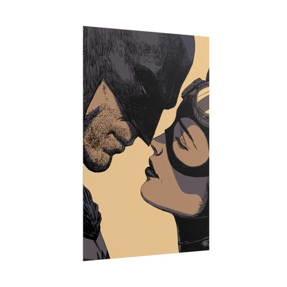 Batman & Catwoman Kiss Poster