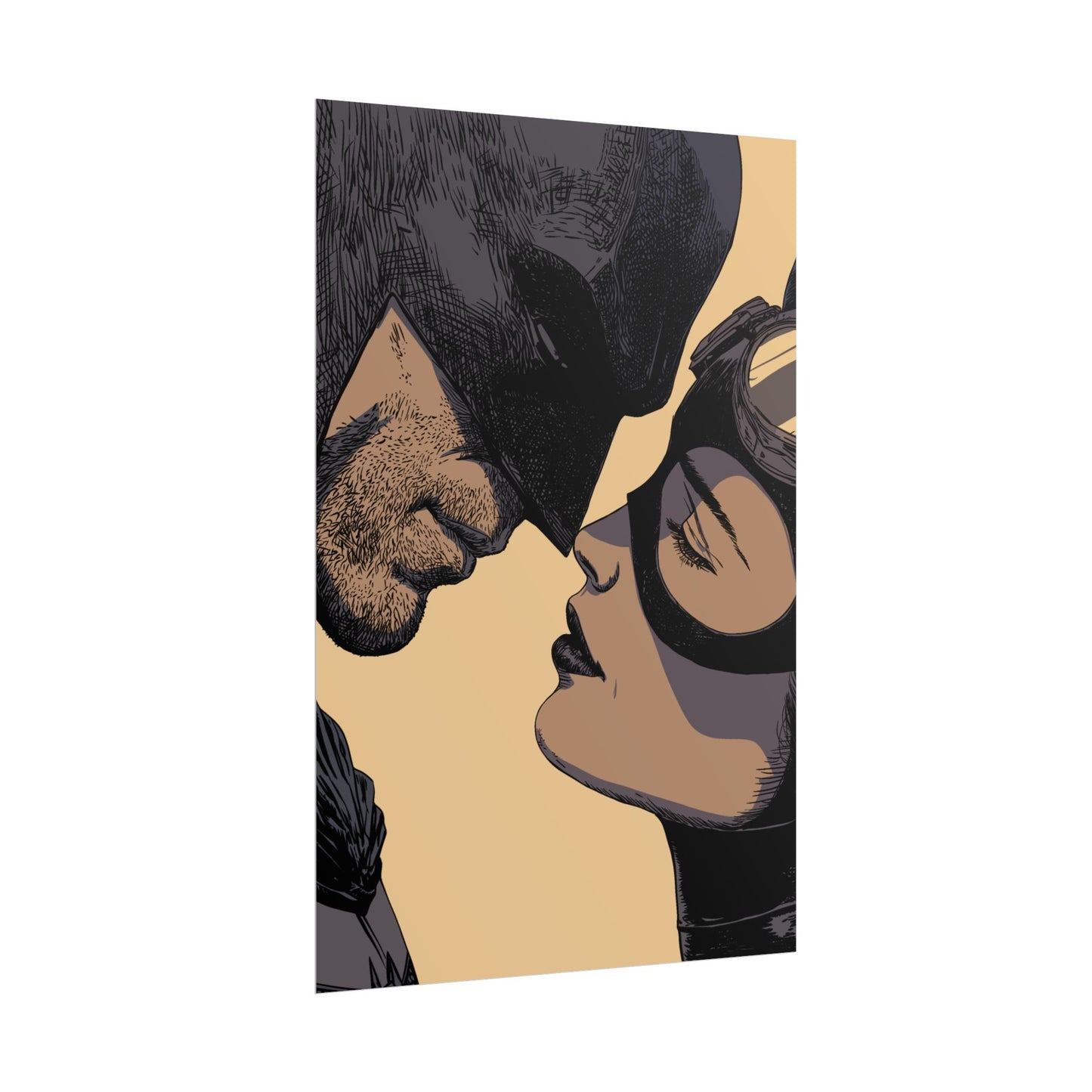 Batman & Catwoman Kiss Poster