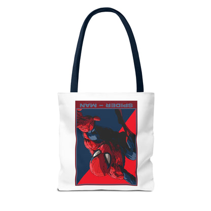 Spider-Man Graphic Tote Bag — Retro Red & Blue Comic Design