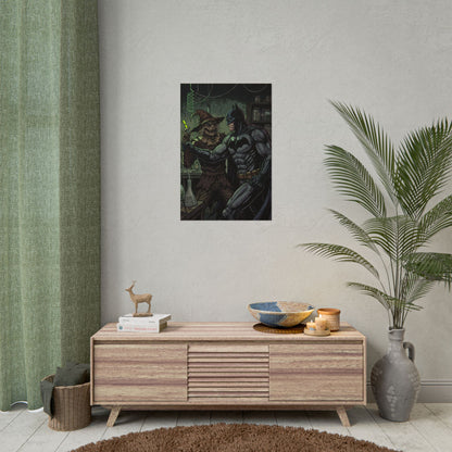 Batman & Scarecrow Poster — Dark Comic Book Art, Horror Superhero Wall Decor
