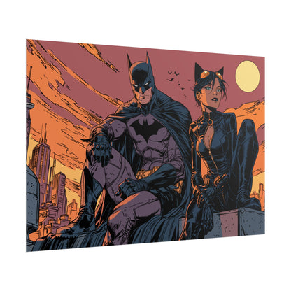 Batman & Catwoman Landscape Art Poster