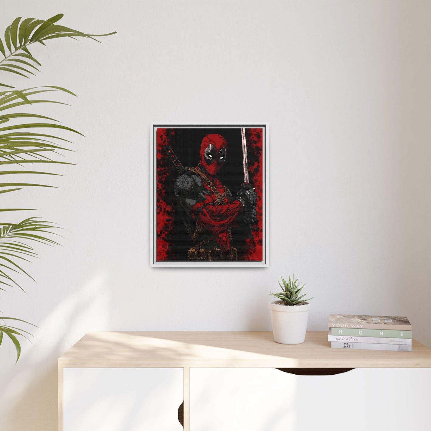 The Merc #2 - Framed Canvas Wall Art — Comic Antihero Sword Portrait