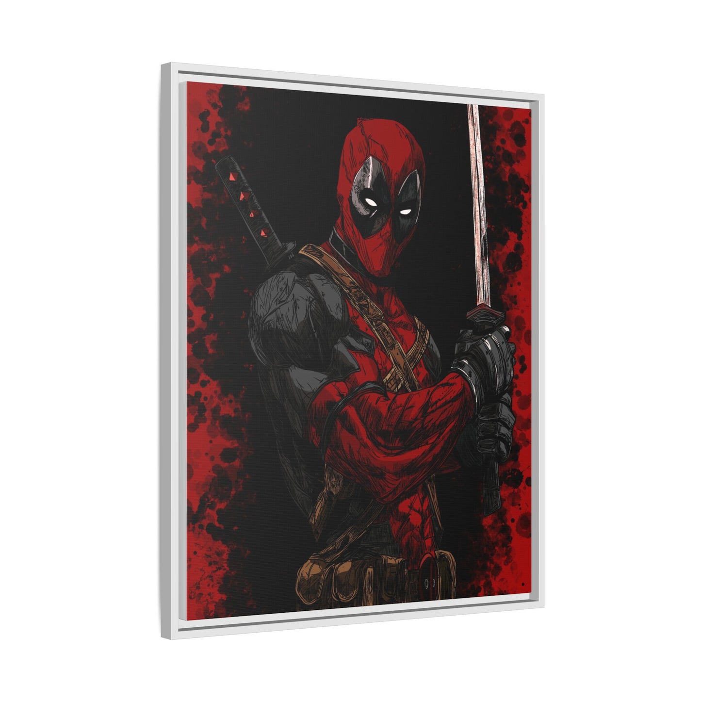 The Merc #2 - Framed Canvas Wall Art — Comic Antihero Sword Portrait