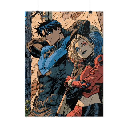 Nightwing & Harley Quinn Rolled Print