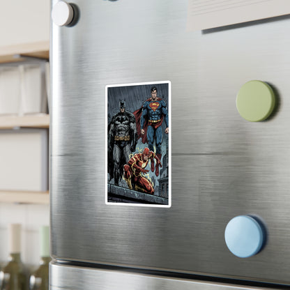 Superhero Trio Vinyl Sticker — Batman, Superman & Flash