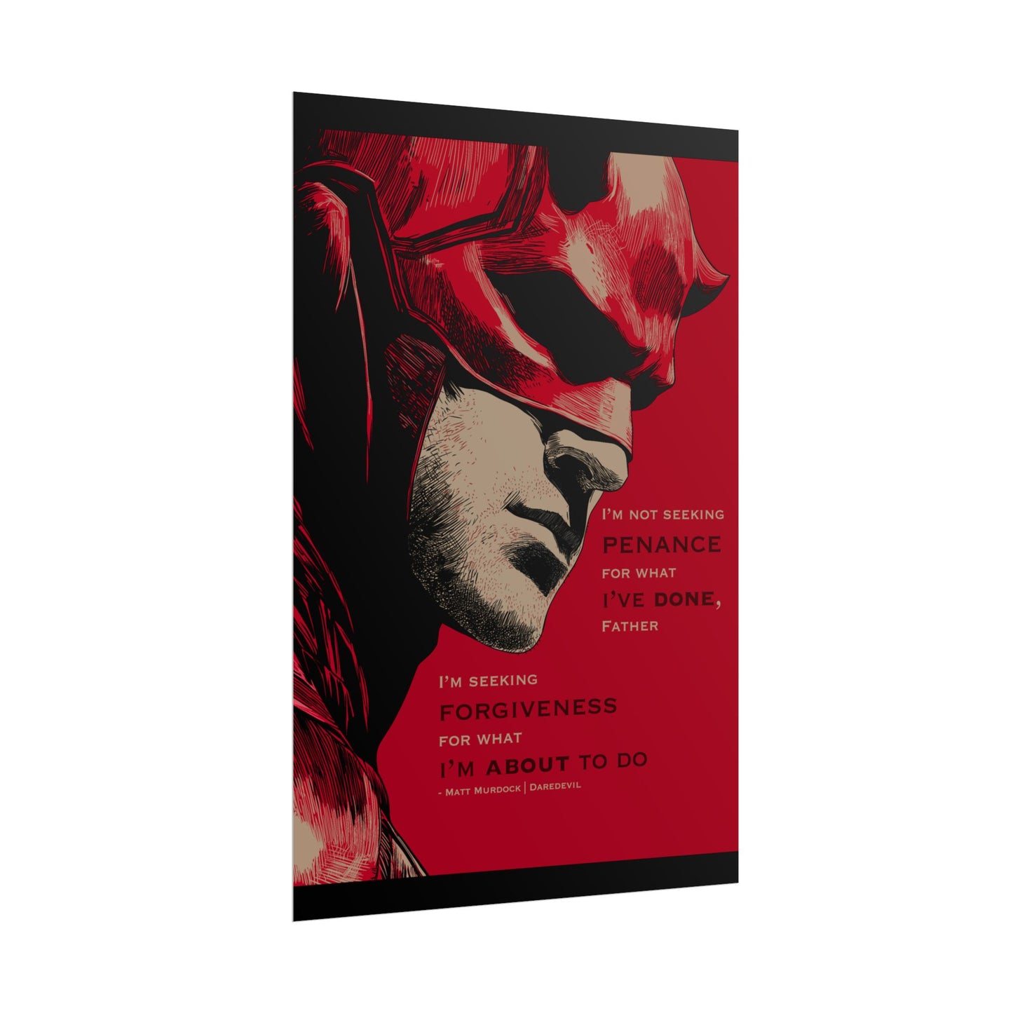 Daredevil Quote Rolled Poster — 'I'm Seeking Forgiveness'