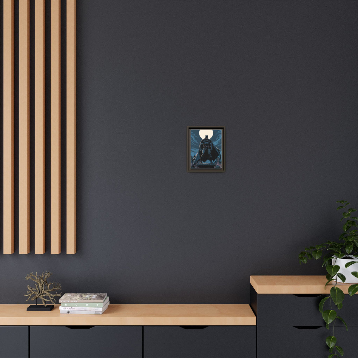 Batman Moonlit Matte Canvas Framed Print
