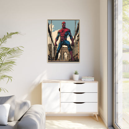 Spider-Man Comic Art Matte Framed Canvas