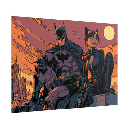 Batman & Catwoman Landscape Art Poster