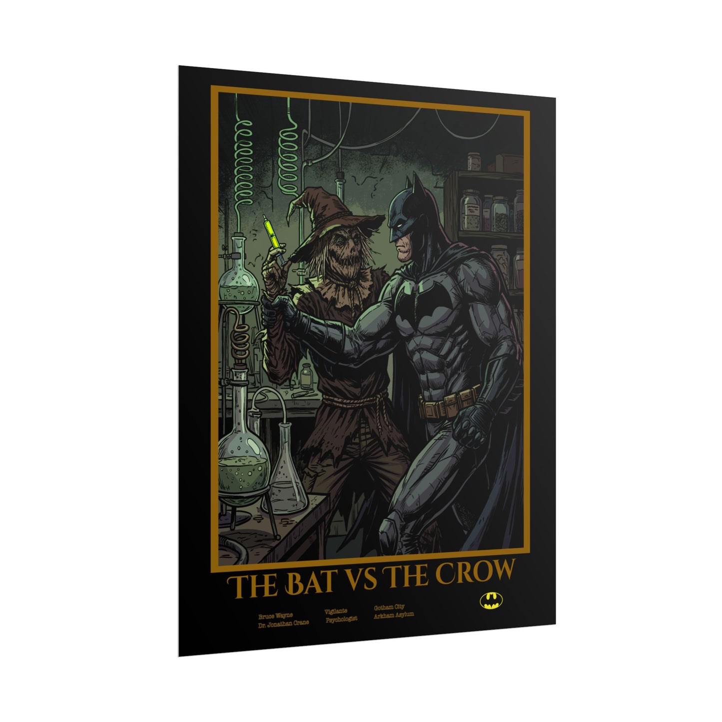 Batman vs Scarecrow Cinematic Rolled Poster — Vintage Comic Movie Art Print