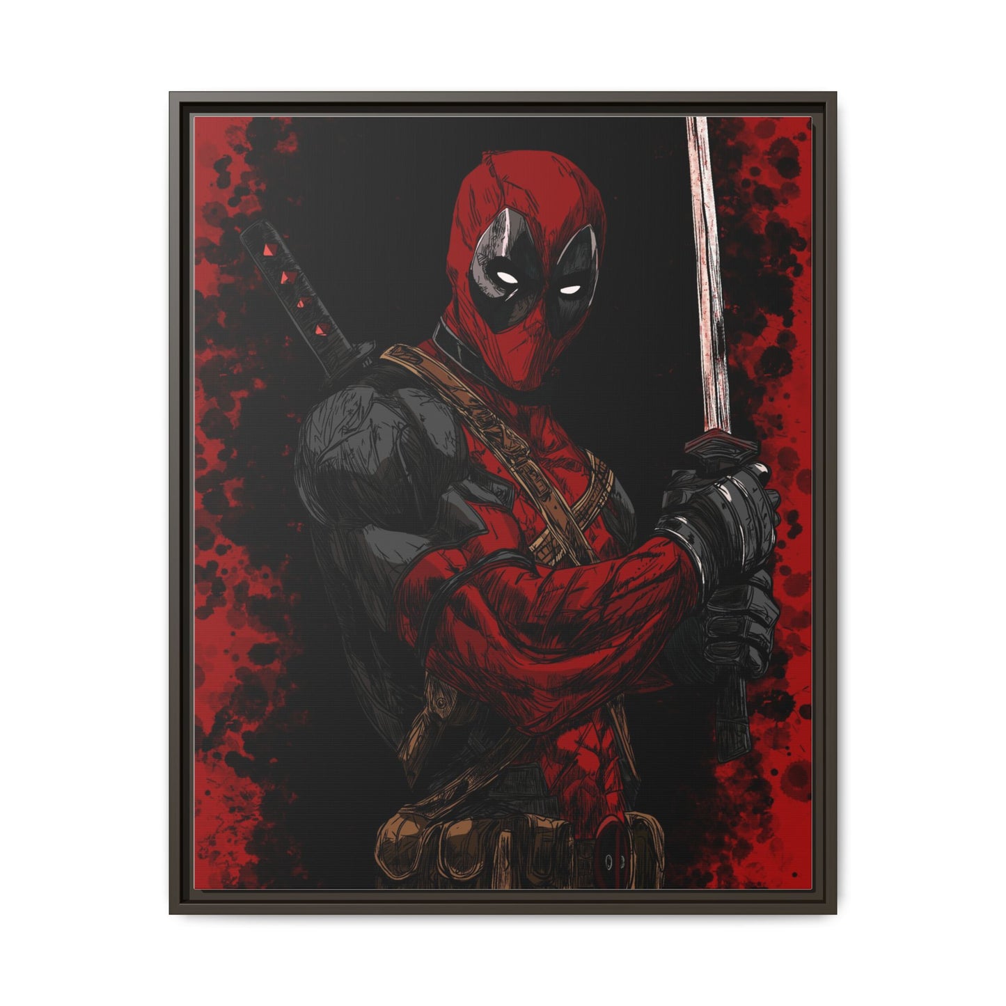 The Merc #2 - Framed Canvas Wall Art — Comic Antihero Sword Portrait