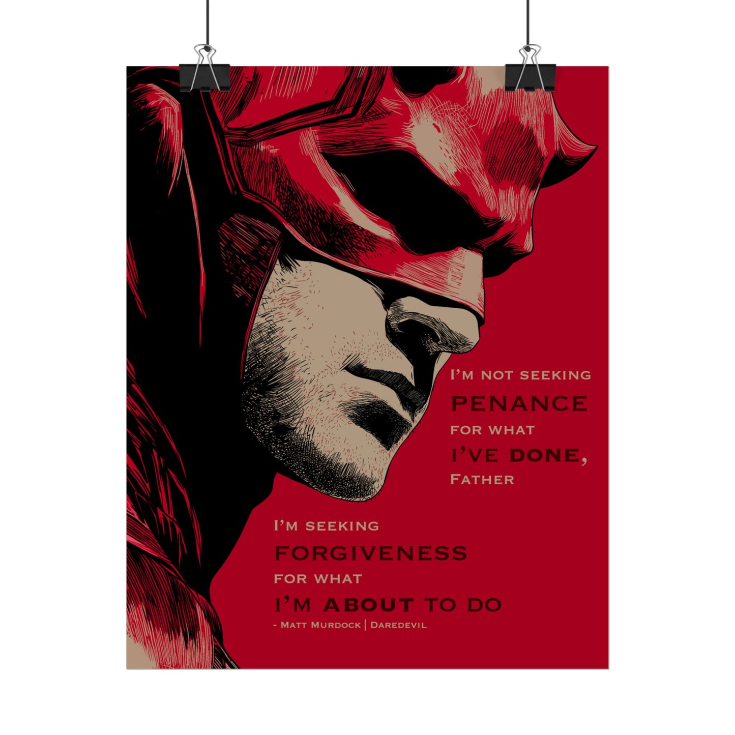Daredevil Quote Rolled Poster — 'I'm Seeking Forgiveness'