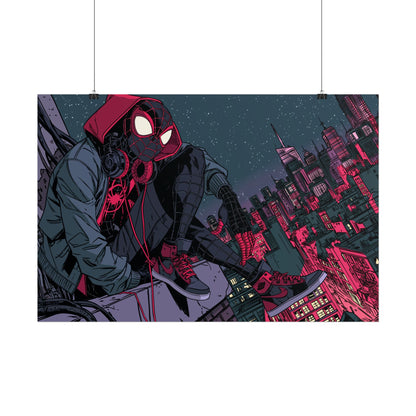 Spider-Verse Miles Morales Poster — Neon City