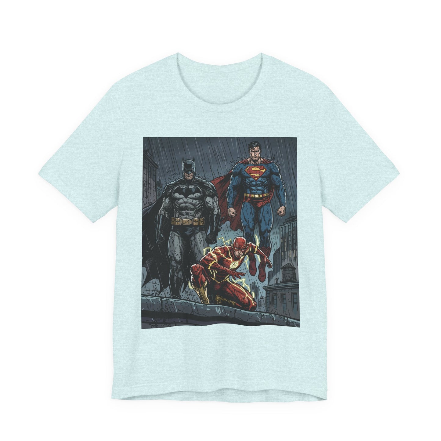 Superhero Team Graphic Tee — Batman, Superman & The Flash