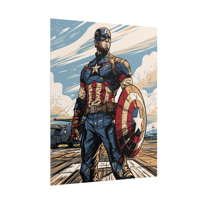 Captain America Retro Art Poster — Rolled Superhero Wall Print