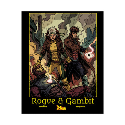 X-Men Rogue & Gambit Poster — Retro Comic Rolled Poster