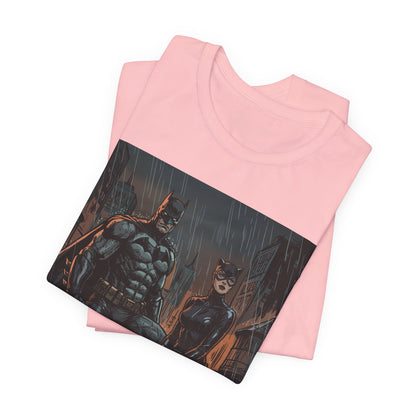 Batman & Catwoman Rain Night T‑Shirt