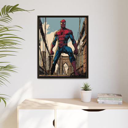 Spider-Man Comic Art Matte Framed Canvas