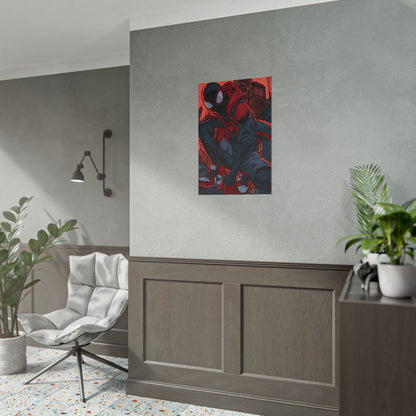 Spider-Man Miles Morales Poster – Red & Black Comic Art Rolled Poster
