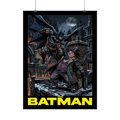 Batman vs Penguin Cinematic Rolled Poster