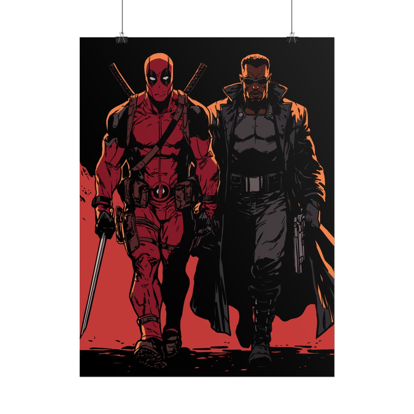 Deadpool & Blade Comic Art Print