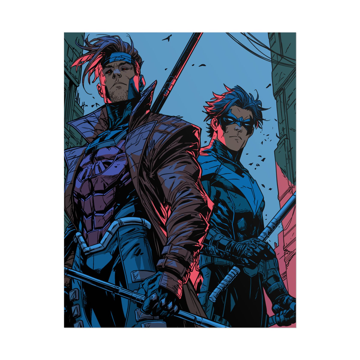 Nightwing and Gambit - Rolled Poster — Comic Art Print