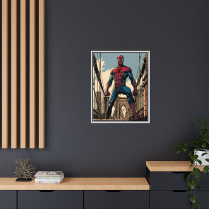 Spider-Man Comic Art Matte Framed Canvas