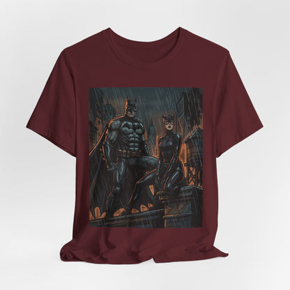 Batman & Catwoman Rain Night T‑Shirt