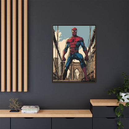 Spider-Man Comic Art Matte Framed Canvas