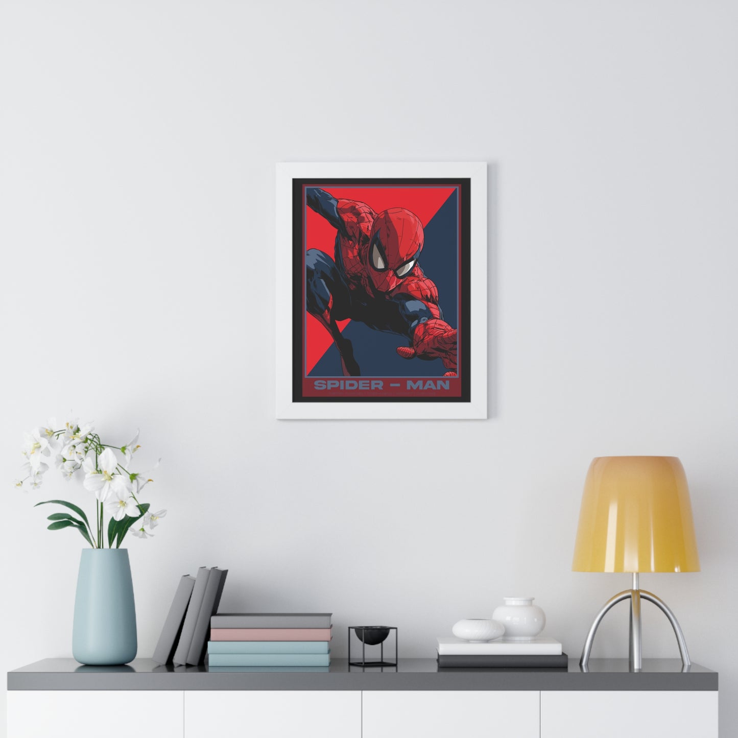 Spider-Man Framed Poster — Vertical Comic Art Print